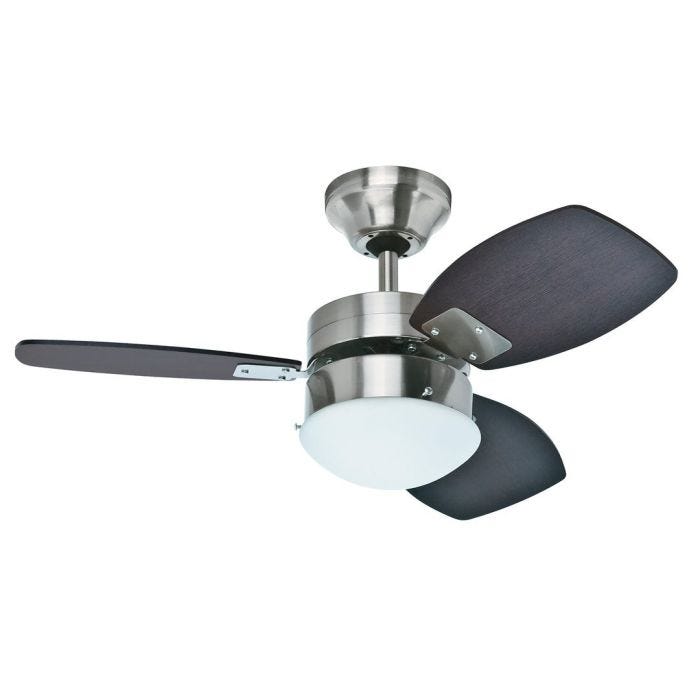 Ventilador de techo Sprite con luz niquel cepillado 30"