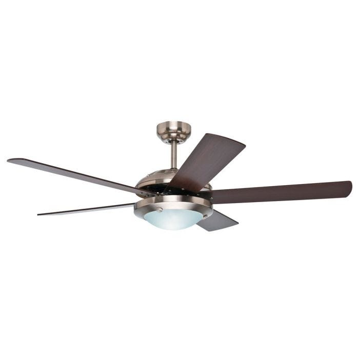 Ventilador de techo Solaris con luz niquel cepillado 52"