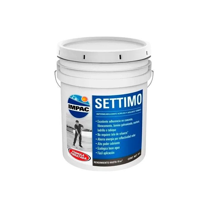 Impermeabilizante Fibratado Impac Settimo Blanco 19 L