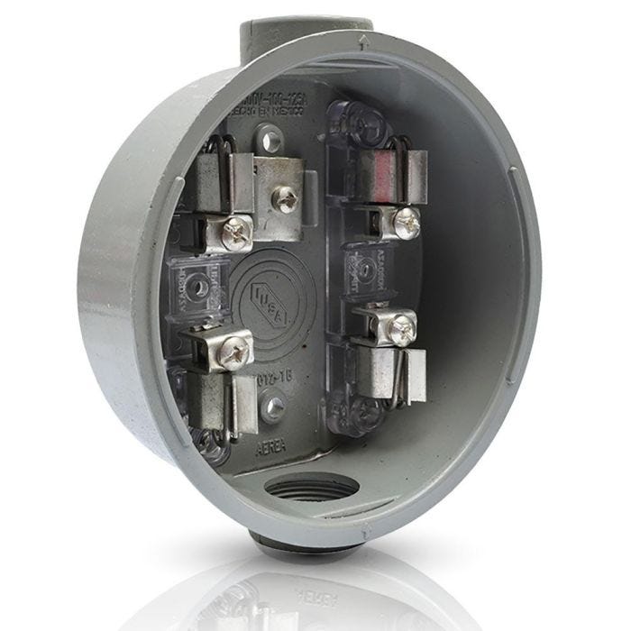 Base para Medidor Redonda 4T 100Amp Fe Iusa