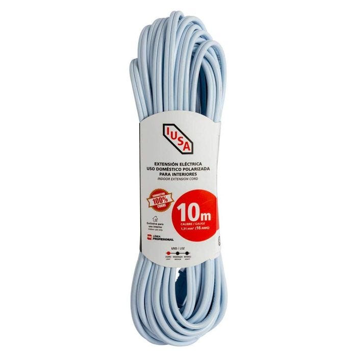 Extensión blanca doméstica con fajilla 10 m
