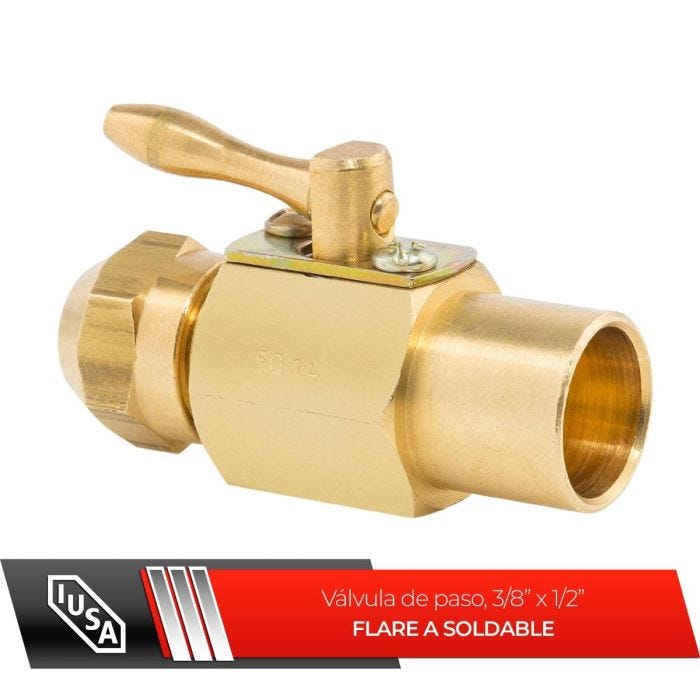Válvula de paso flare a soldable 10 mm x 13 mm