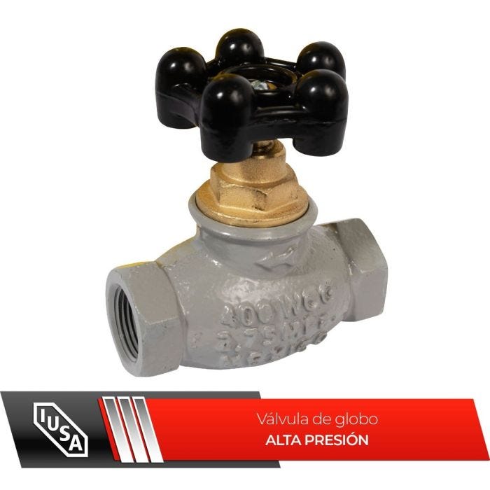 Válvula Globo para GAS 400 PSI 3/4" Hnpt T/Estándar IUSA