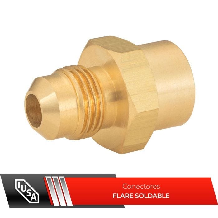 Niple flare a soldable 3/8” x 1/2”