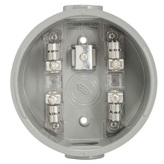 Base medidor de luz, 4 terminales de latón