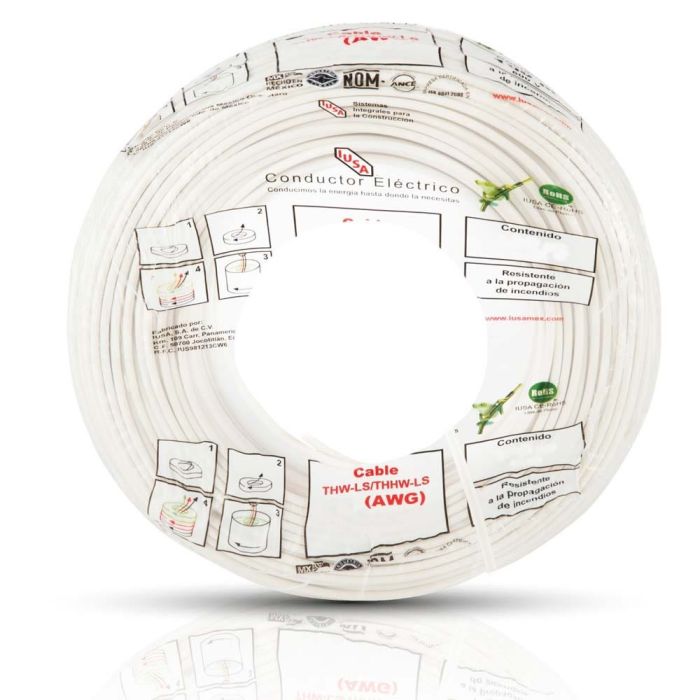 Alambre THW-LS/THHW-LS CE RoHS 10 AWG IUSA, en bolsa color blanco