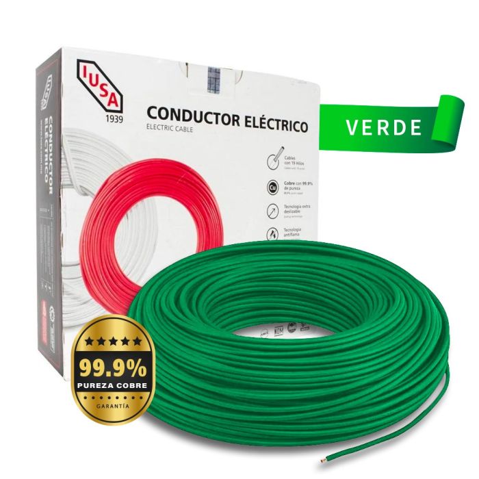 Cable THW-LS/THHW-LS CE RoHS 10 AWG IUSA, en caja color verde