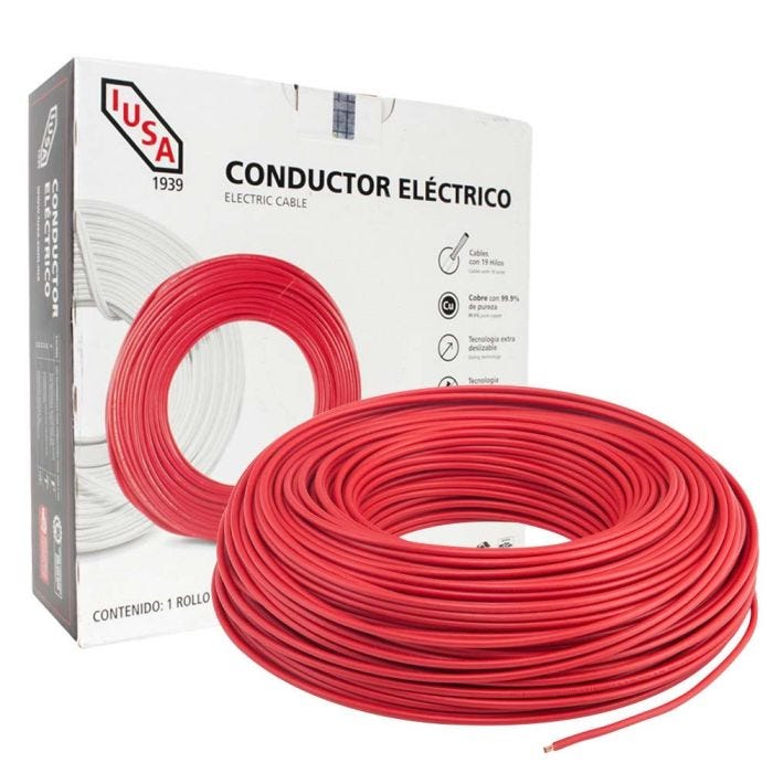 Cable THW Calibre 8 IUSA 100 m Rojo