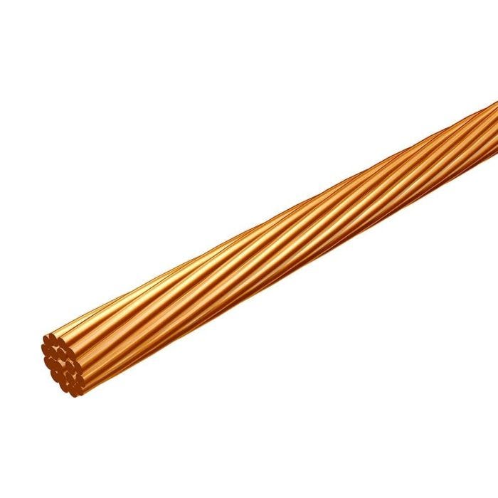 Cable de cobre desnudo semiduro, 10 AWG (19 H)
