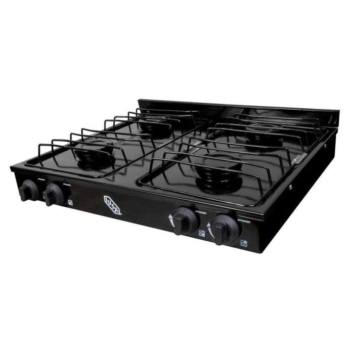 Parrilla de gas con 4 quemadores iusa color negro