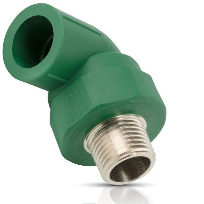 Codo 90° de ppr tipo macho 20 mm x 1/2” mnpt