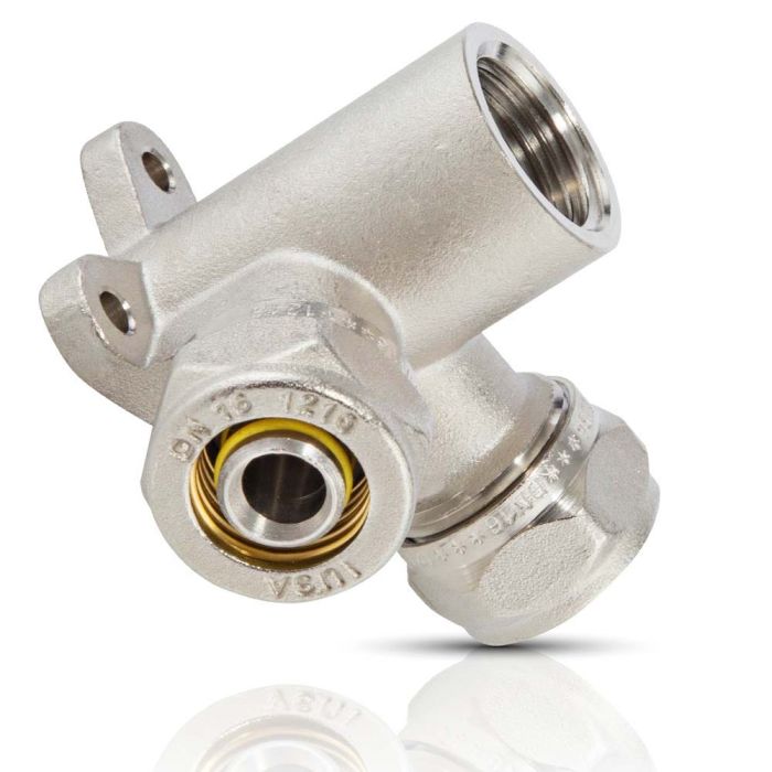 Codo 90° de latón niquelado tipo rincón 20 x 1/2” NPTH