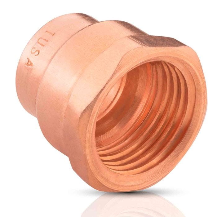 Conector de cobre con rosca interior iusa 1/2”