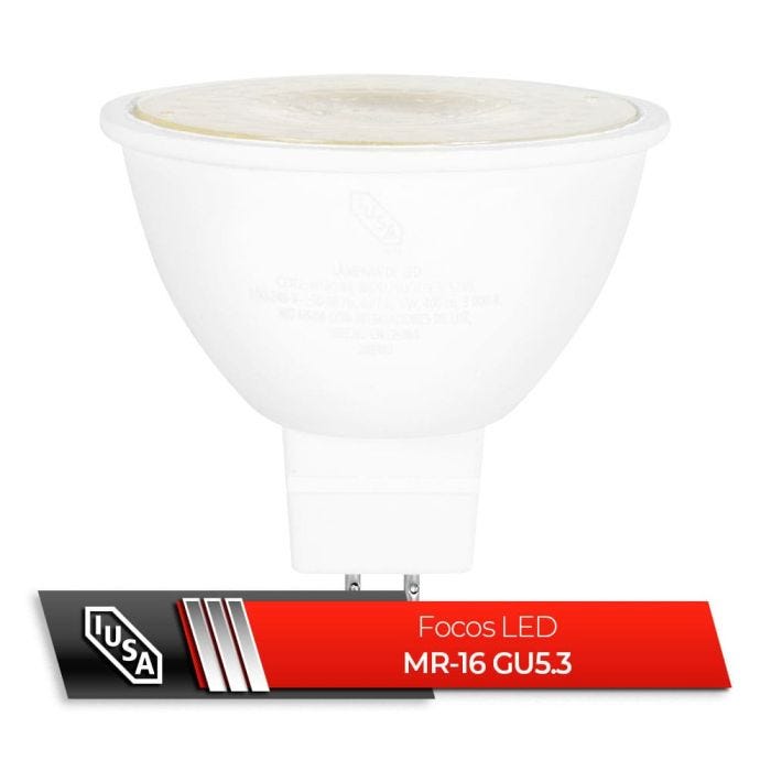 Foco LED MR-16 GU5.3, luz cálida 5W, IUSA