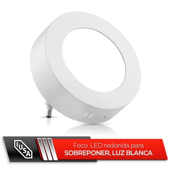 Luminaria led redonda para sobreponer fija blanca 18 w