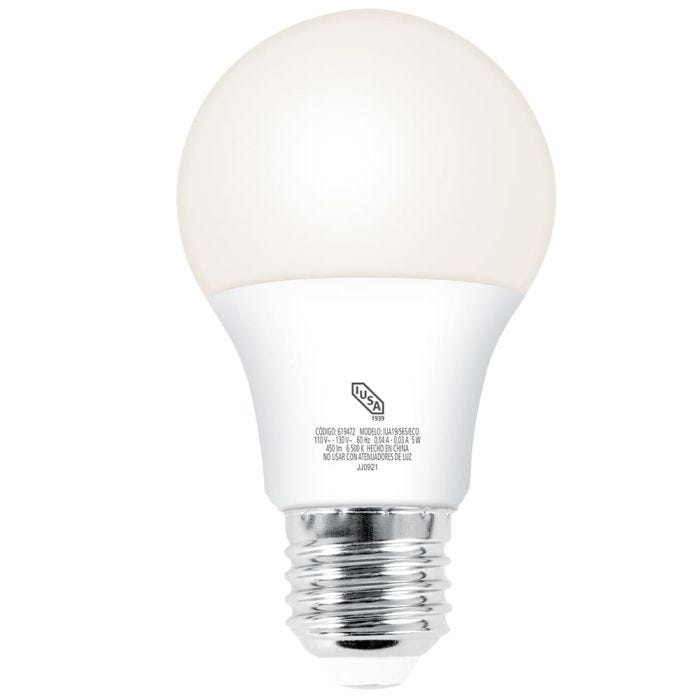 Foco LED Eco A19 luz cálida 5W, IUSA