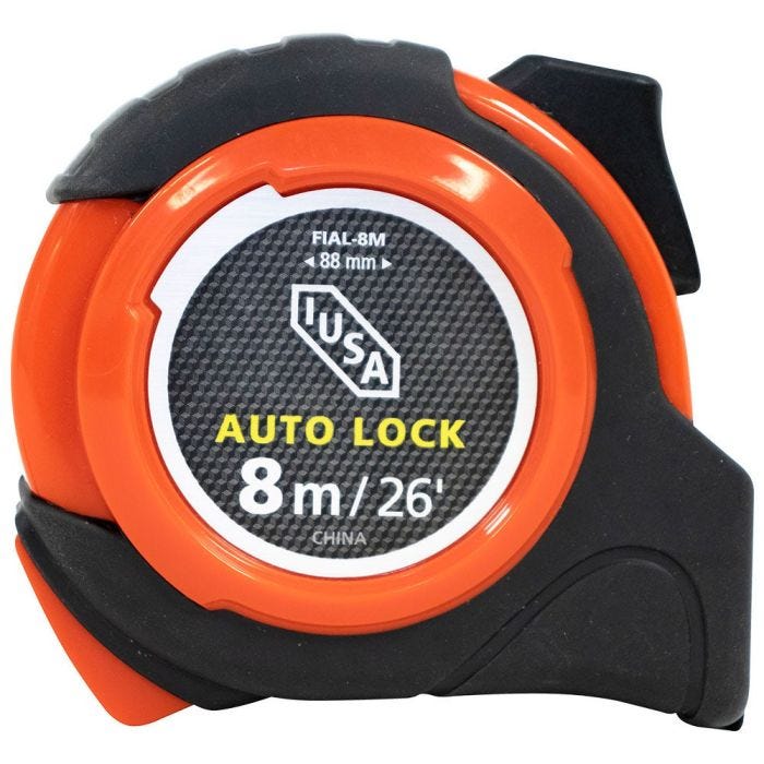 Flexómetro auto lock, anti impacto, usa, 8m