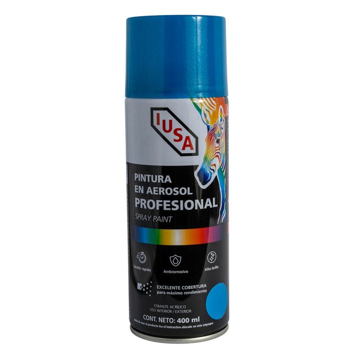 Pintura en aerosol profesional metálica, azul rey, IUSA