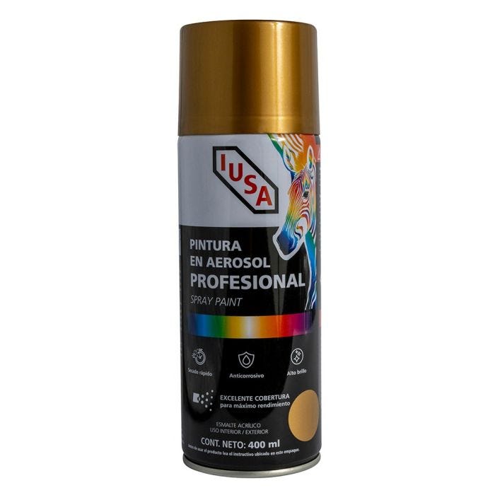 Pintura en aerosol profesional metálica, oro, IUSA