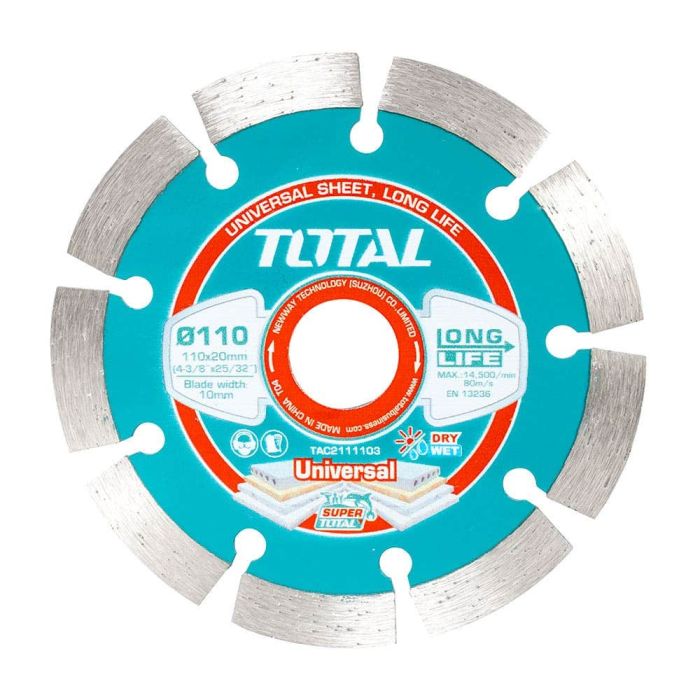 Disco de diamante 4 3/8” rin segmentado universal, TOTAL