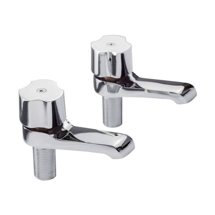 Juego de 2 Llaves Individuales para Lavabo Cromo Dica