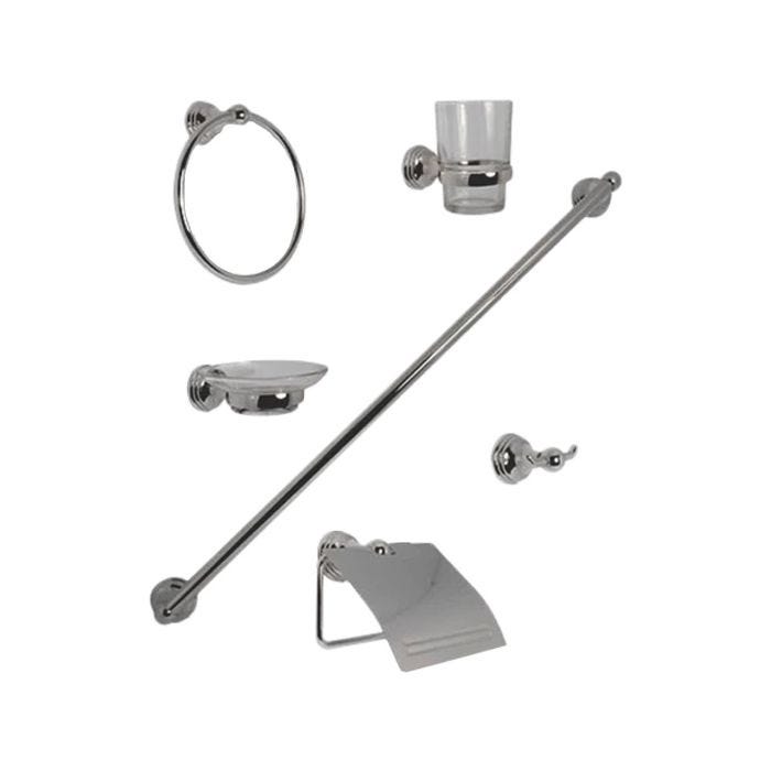 Juego de Accesorios para Baño JE02C Cromo Rugo