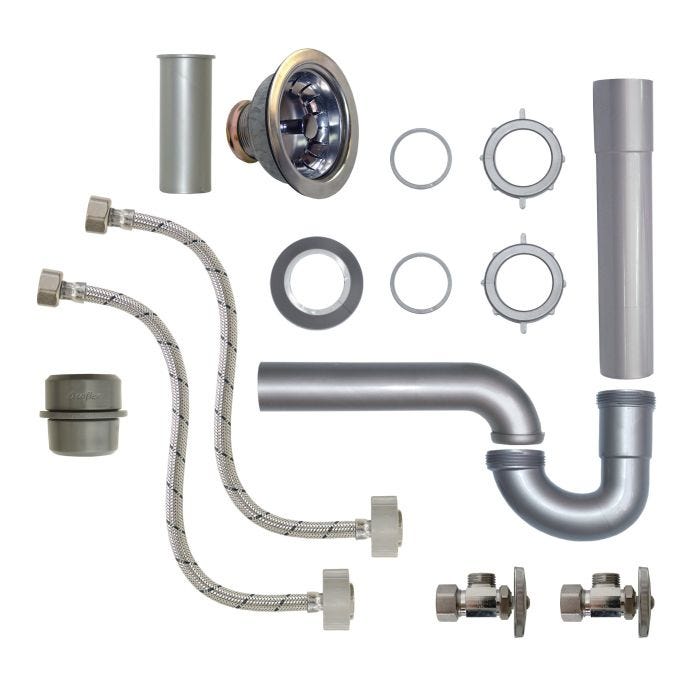 Kit de Instalación para Fregadero de Una Tarja con Contracanasta y Trampa 1 1/2" Coflex