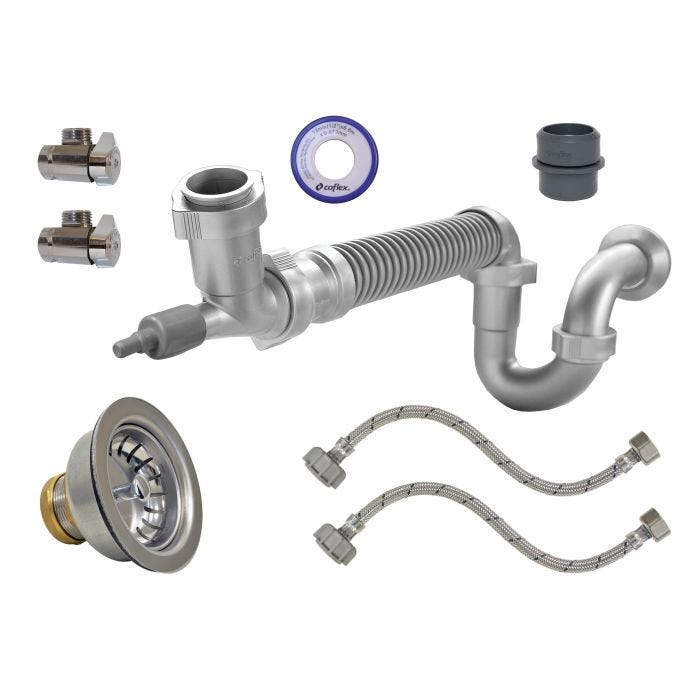 Kit de Instalación para Fregadero de Una Tarja Acero Inoxidable Coflex