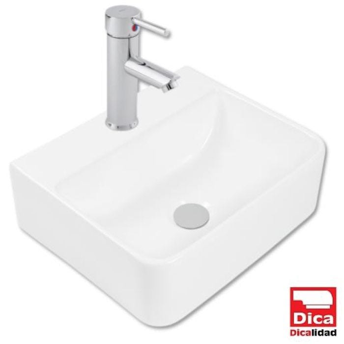 Paquete de Lavabo Cuadrado 4008 de Sobreponer con Monomando 4429 Cromo Dica