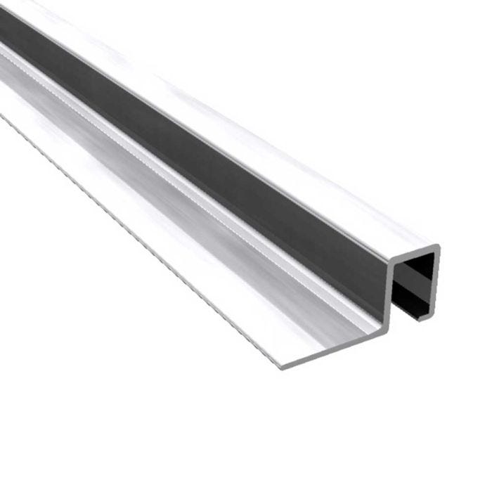 Listelo aluminio plata brillante 10 x 12 mm