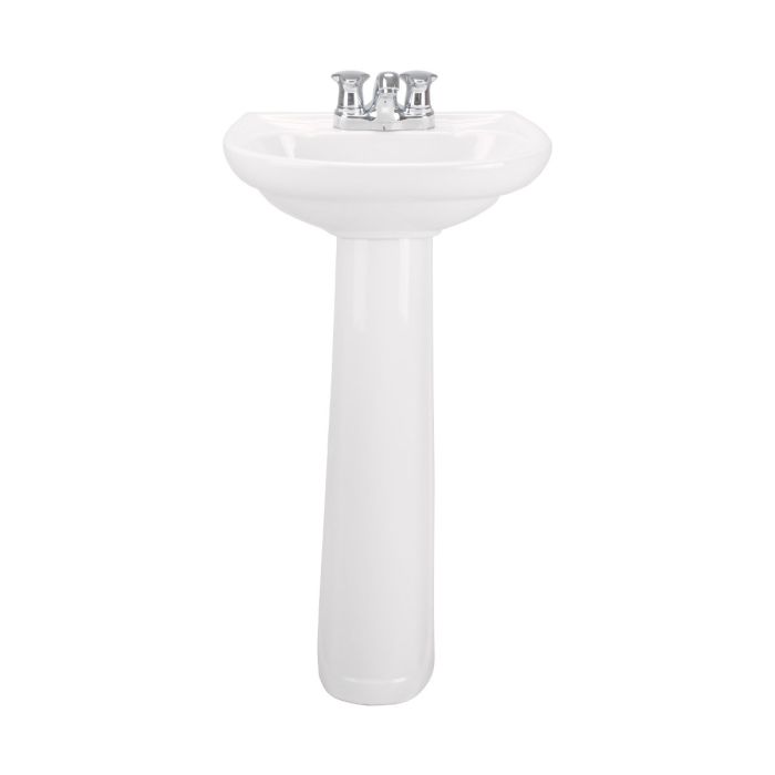 Lavabo con Pedestal Civic para Llave de 4" Blanco Corona