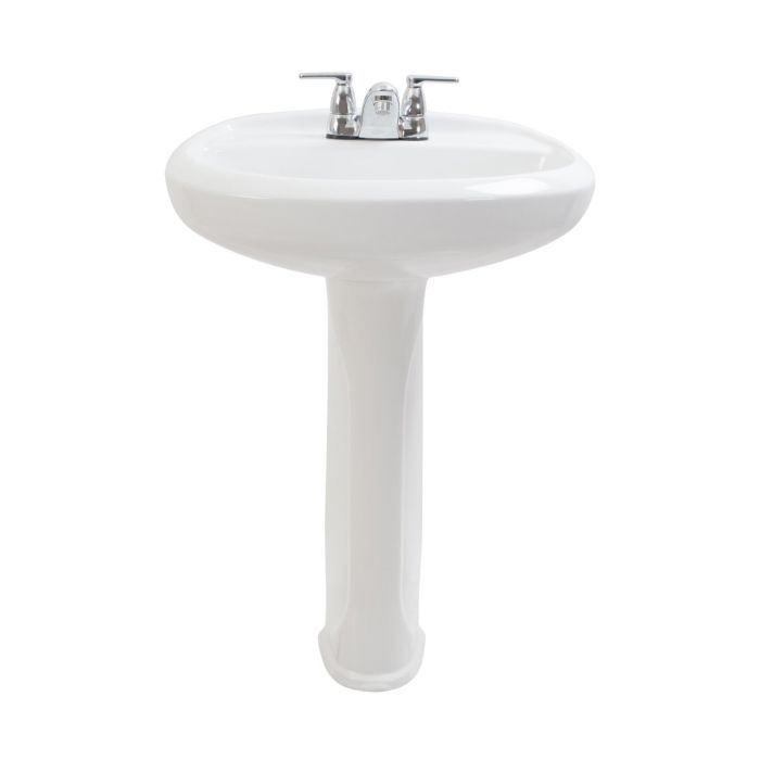 Lavabo con Pedestal Senna para Llave de 4" Blanco Corona
