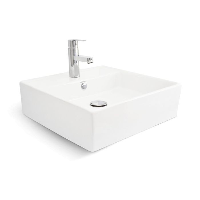 Lavabo de Sobreponer tipo Bowl Razionale Cuadrado Blanco Corona