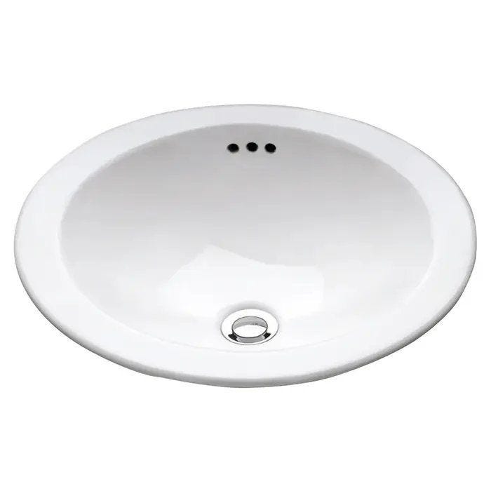 Lavabo Redondo Chico de Sobrecubierta sin Perforaciones Blanco American Standard