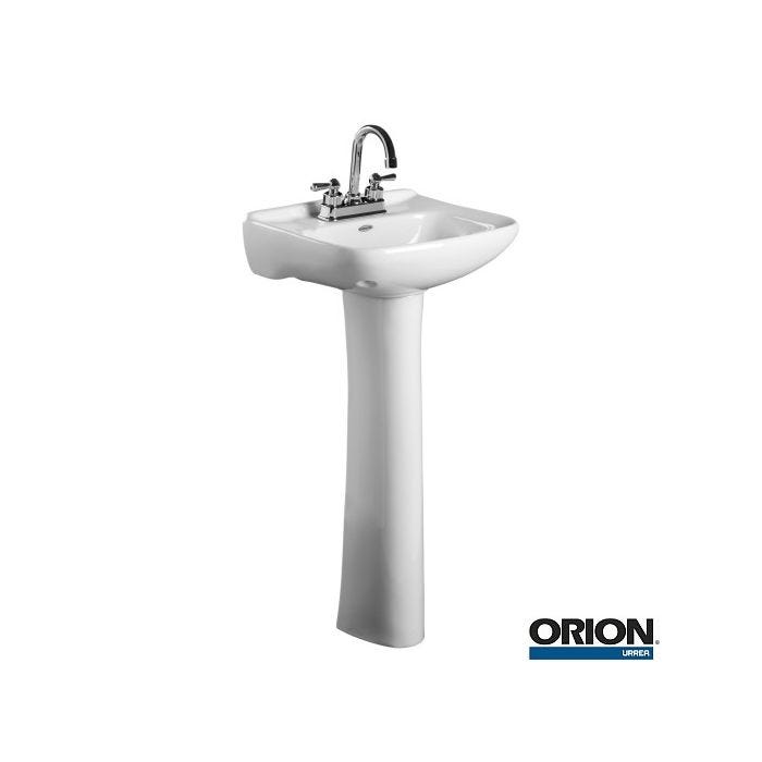 Lavabo con Pedestal Cosmos 4" Color Hueso Orion Urrea