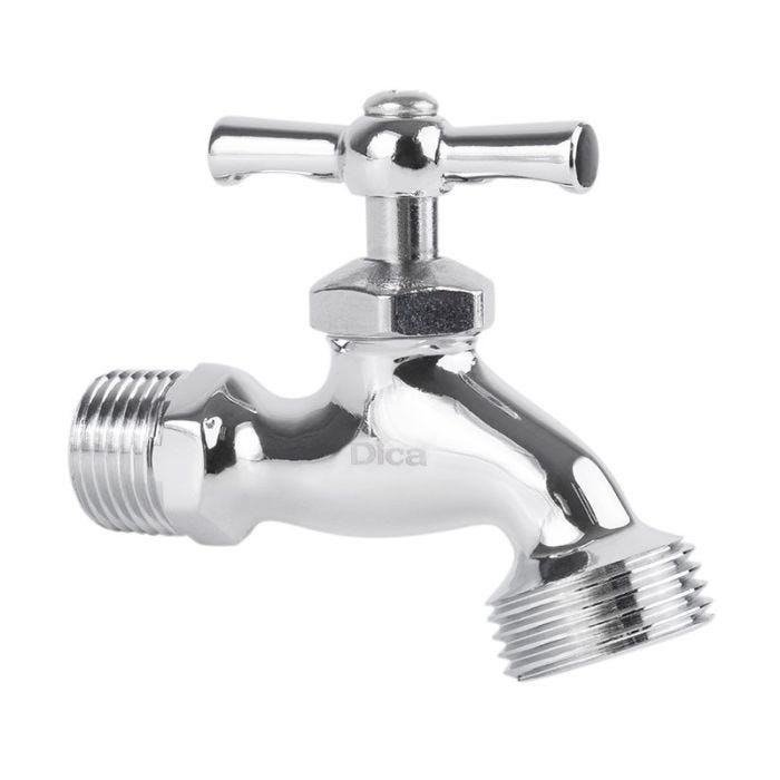 Llave de Compresión para Jardín 1/2" Cromada Dica