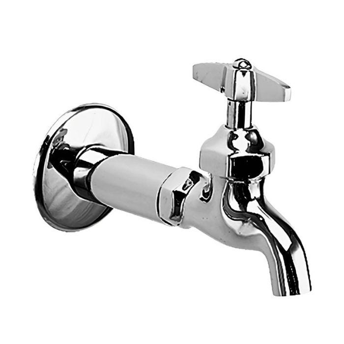 Llave Individual de Maneral Plano con Niple y Chapetón 1/2" Cromo Urrea