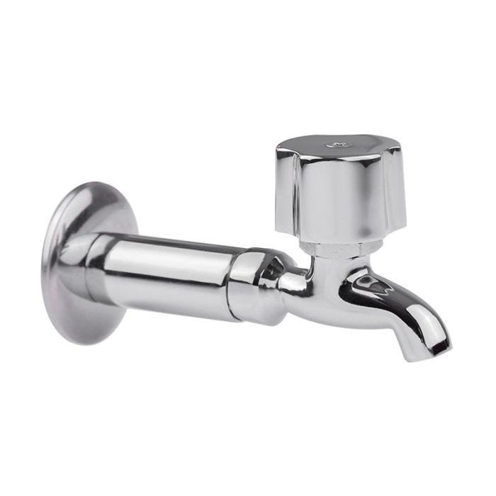Llave Individual para Fregadero con Maneral, Niple y Chapetón Cromo Dica