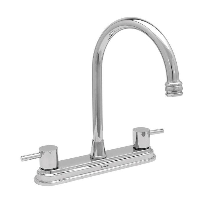 Mezcladora Ecológica para Fregadero 8" Cuello Alto Cromo Dica