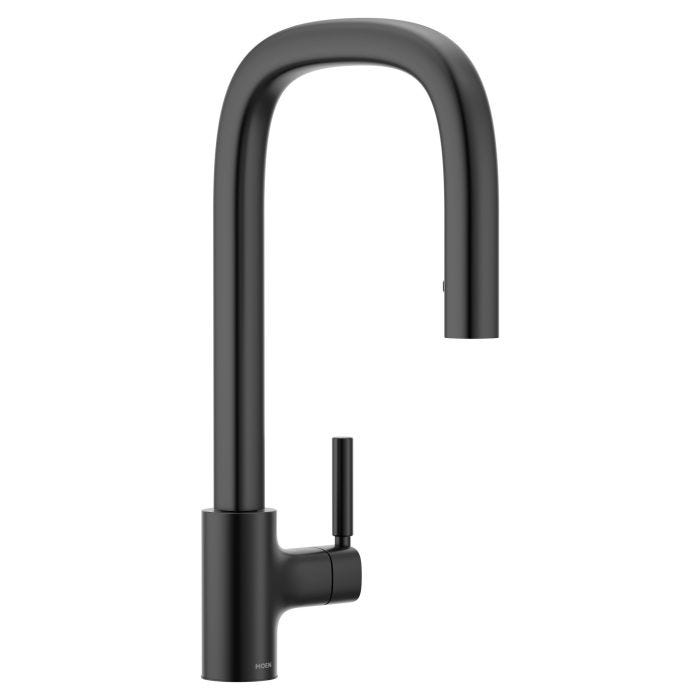 Mezcladora Monomando para Cocina Tenon con Regadera Extraíble Negro Mate Moen