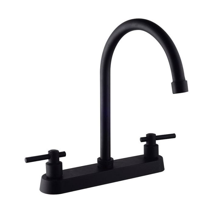 Mezcladora para Fregadero 8" con Manerales de Palanca Negro Mate Dica