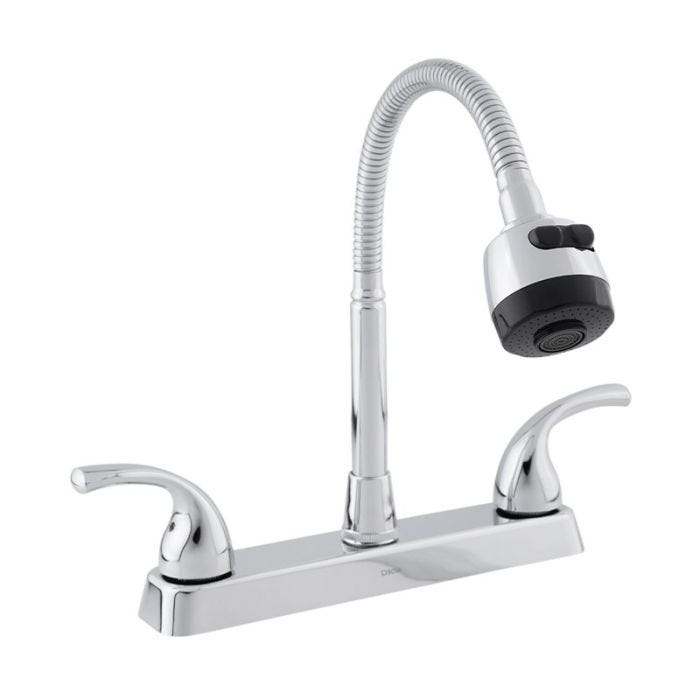 Mezcladora para Fregadero 8" con Nariz Flexible de ABS Cromo Dica