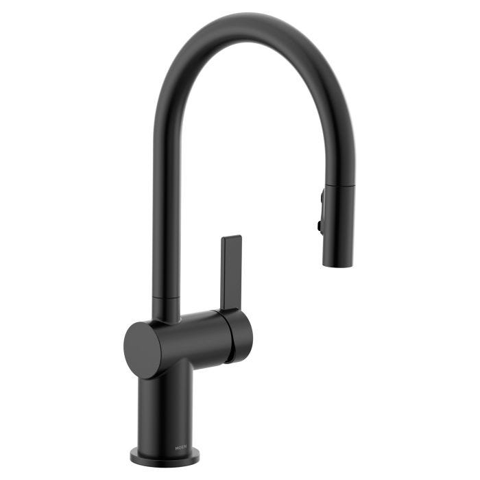 Monomando Cia para Cocina con Rociador Extraíble Negro Mate Moen