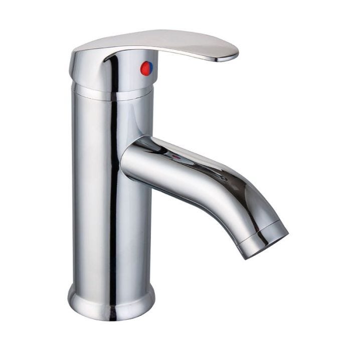 Monomando Corto para Lavabo Baja Presión Acero Inoxidable Cromo Dica