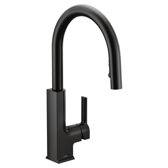Monomando STo para Cocina con Rociador Extraíble Negro Mate Moen