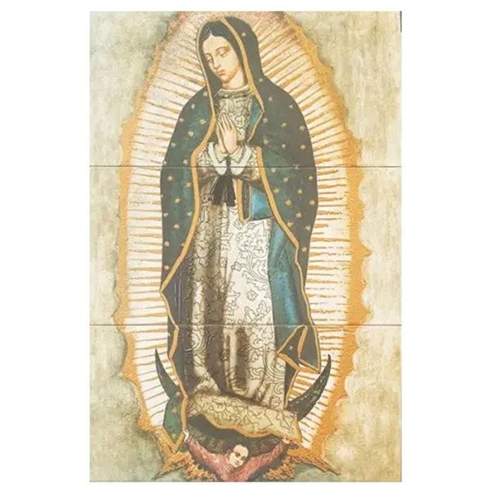 Mural Cerámico Virgen de Guadalupe 60 x 90 cm 3 Piezas Tiles 2000