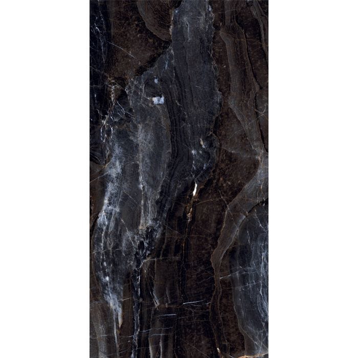 Piso Nerón Negro 60 x 120 cm Porcelánico Extra Brillante Rectificado Tendenzza - CAJA con 1.44 m²