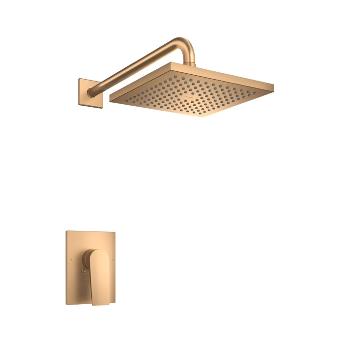 Juego de Maneral y Válvula para Regadera Monomando Oro/Bronce