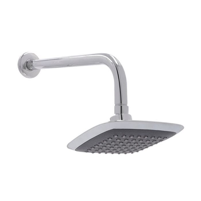 Regadera Cuadrada Ecológica de Plato 6" con Brazo y Chapetón Dica
