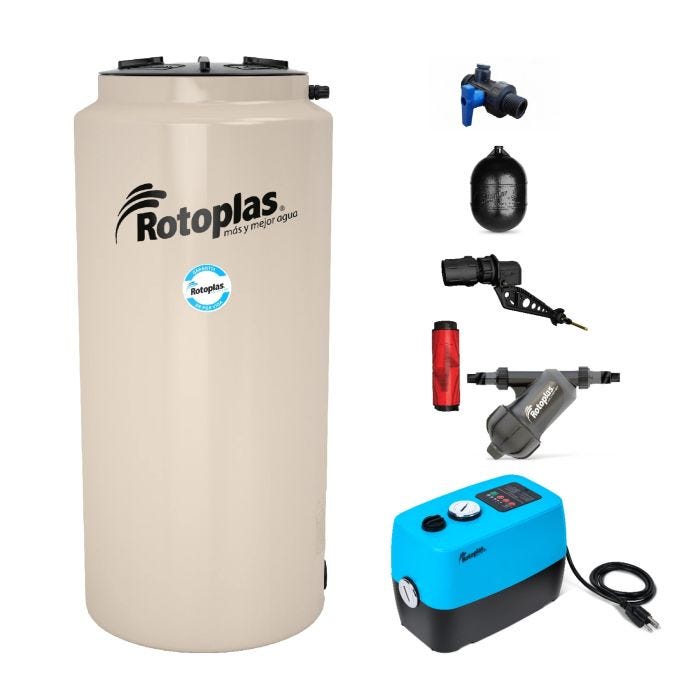 Tinaco Vertical con Bomba Inteligente 500 L 1/4 HP Rotoplas